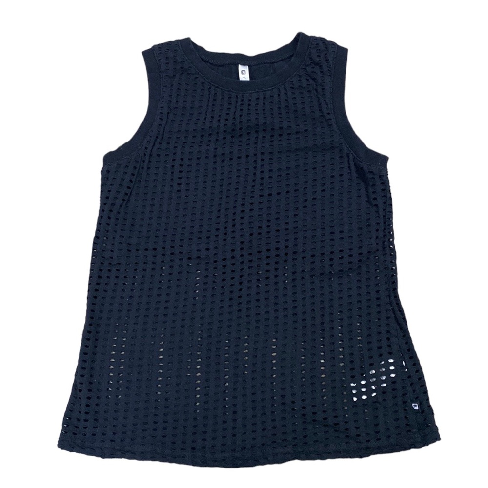 Fabletics Mesh Like Muscle Tee with Cropped Liner, Black
